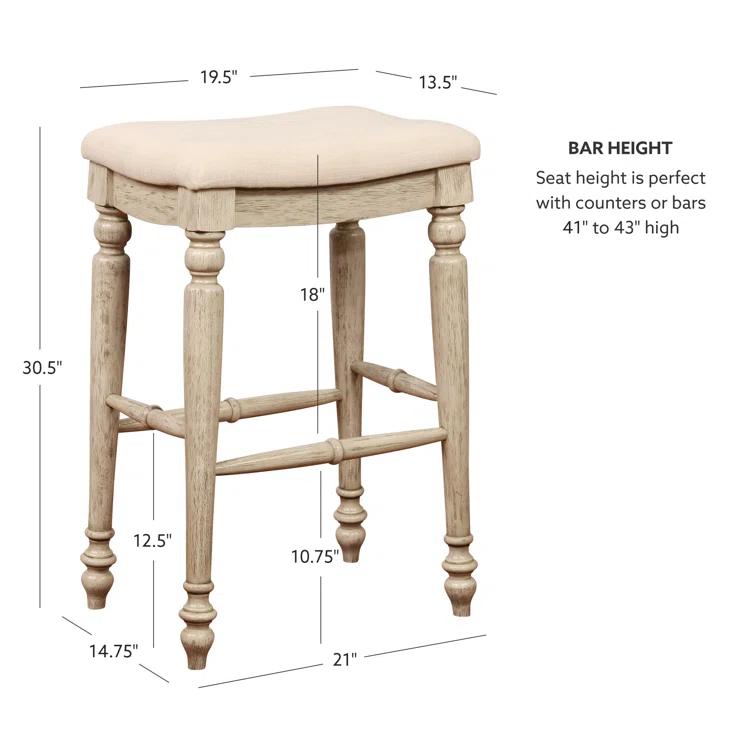 Kelly Clarkson Home Jordyn Backless Upholstered Wood Counter & Bar Stool