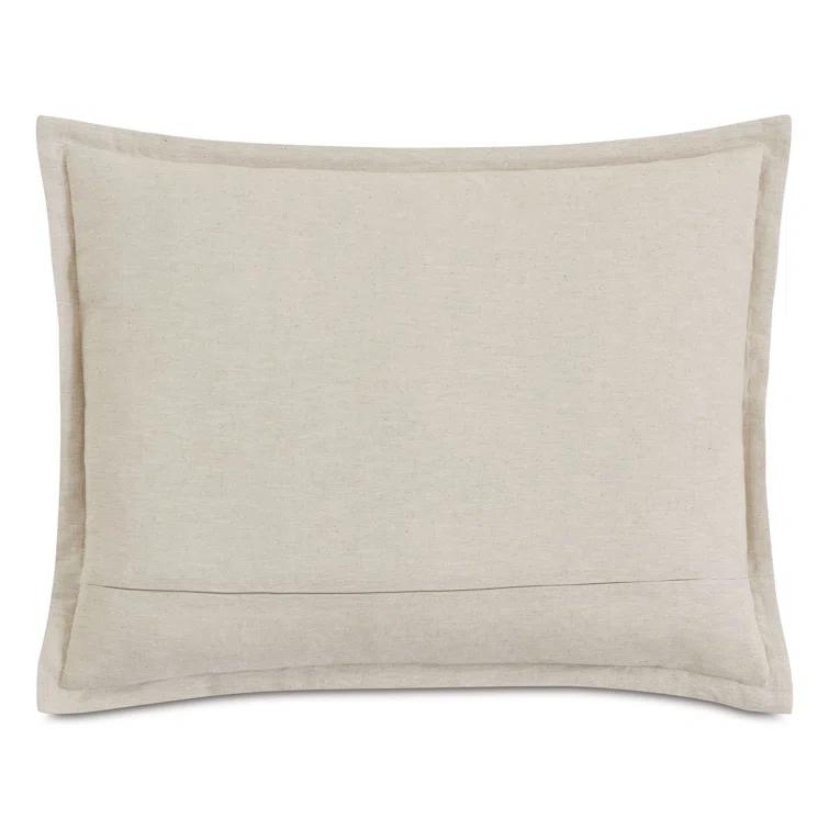 Standard Size Beige and White Geometric Polyester Pillow Sham