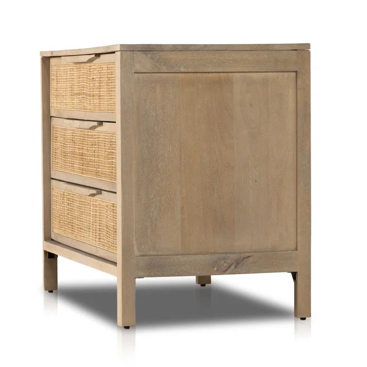 Hannah 3-Drawer Nightstand - Natural