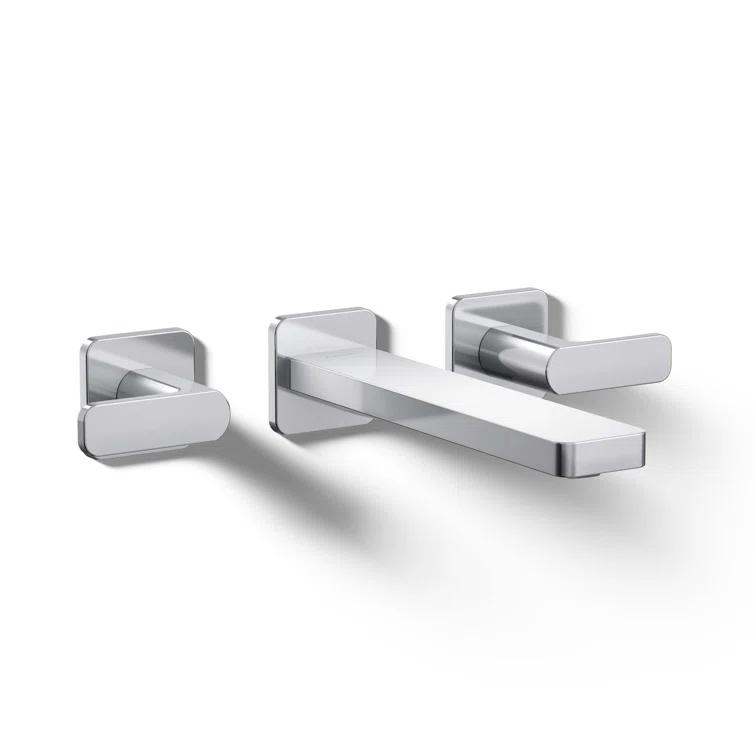 Parallel Wall-Mount Bathroom Sink Faucet Trim