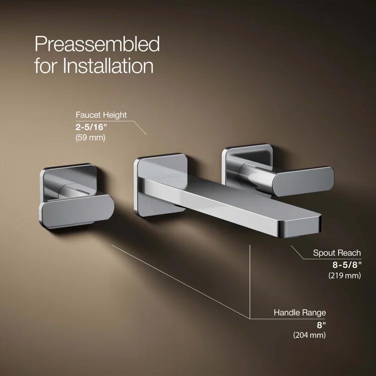 Parallel Wall-Mount Bathroom Sink Faucet Trim