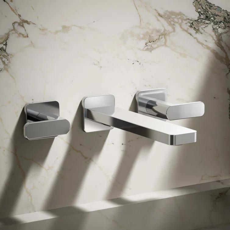 Parallel Wall-Mount Bathroom Sink Faucet Trim