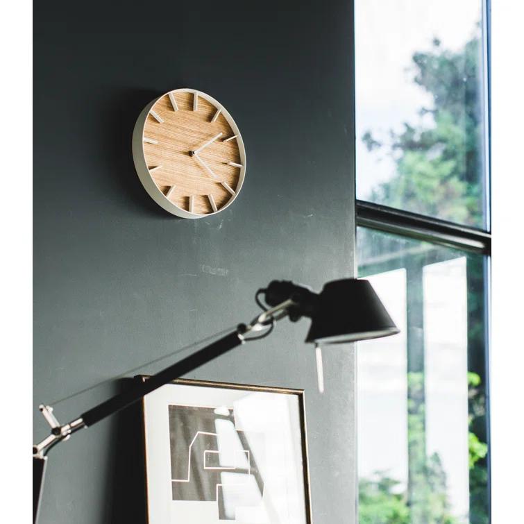 Rin Yamazaki Home Wall Clock, Modern Wood Home Decoration, Steel + Wood, Step Motion Second