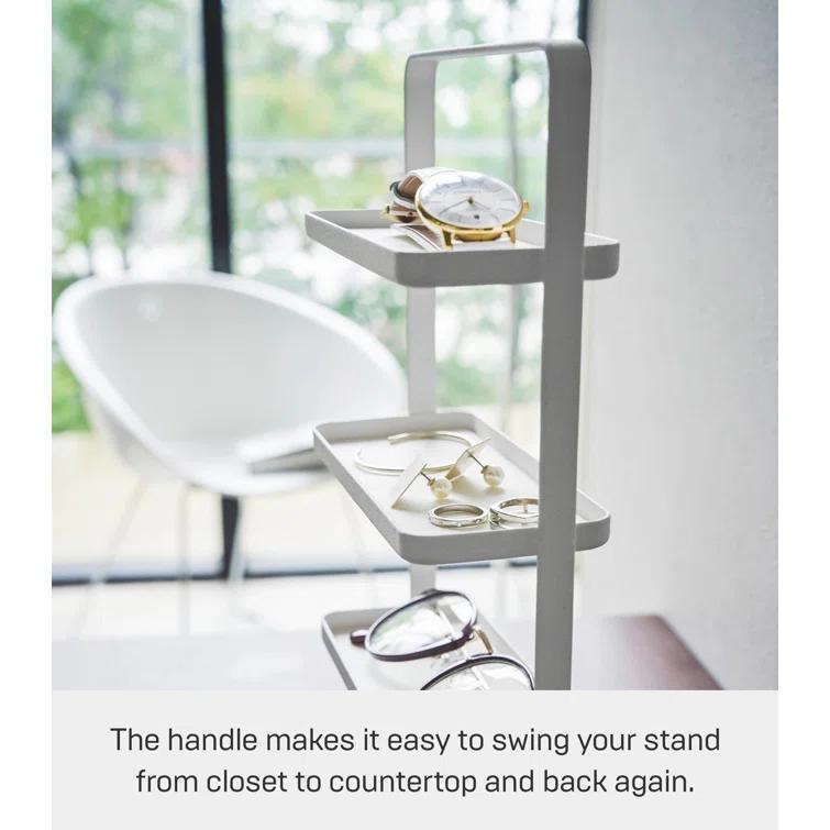 Tower Yamazaki Home 4-Tier Accessory Tray, Jewelry Holder & Storage Organizer, Steel, Handle