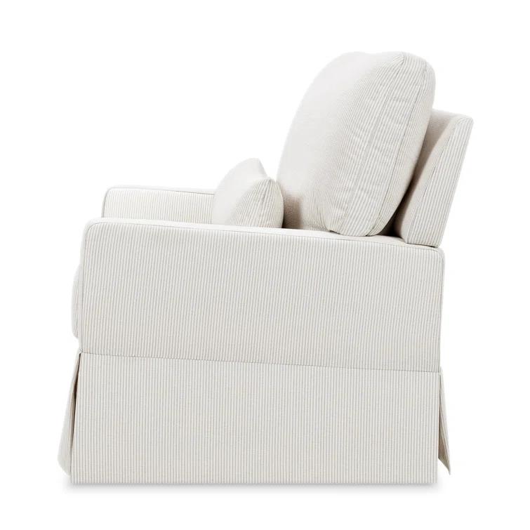 Crawford Pillowback Chair and a Half Upholstered Swivel Glider