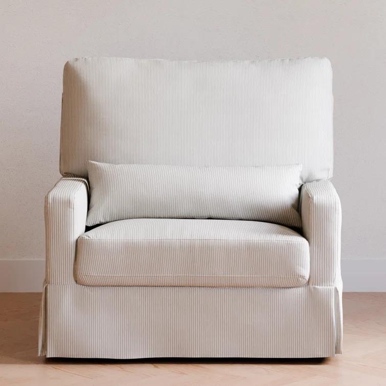 Crawford Pillowback Chair and a Half Upholstered Swivel Glider