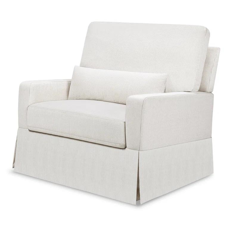 Crawford Pillowback Chair and a Half Upholstered Swivel Glider
