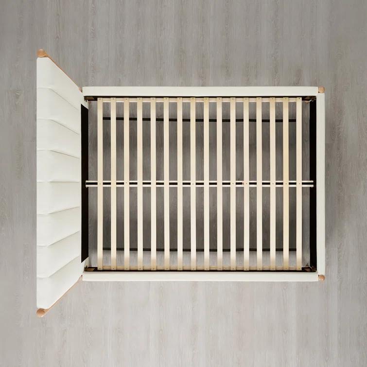 Rezana Solid Wood Boucle Upholstered Headboard Bed Frame