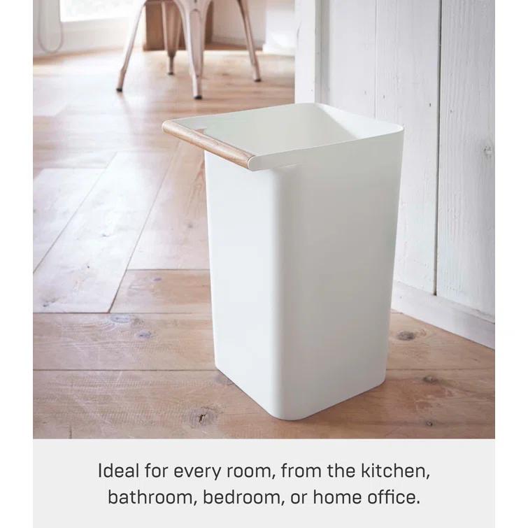 Como Yamazaki Home Slim Square Trash Can Garbage Waste Basket For Bathroom or Kitchen, 2.5 gallons