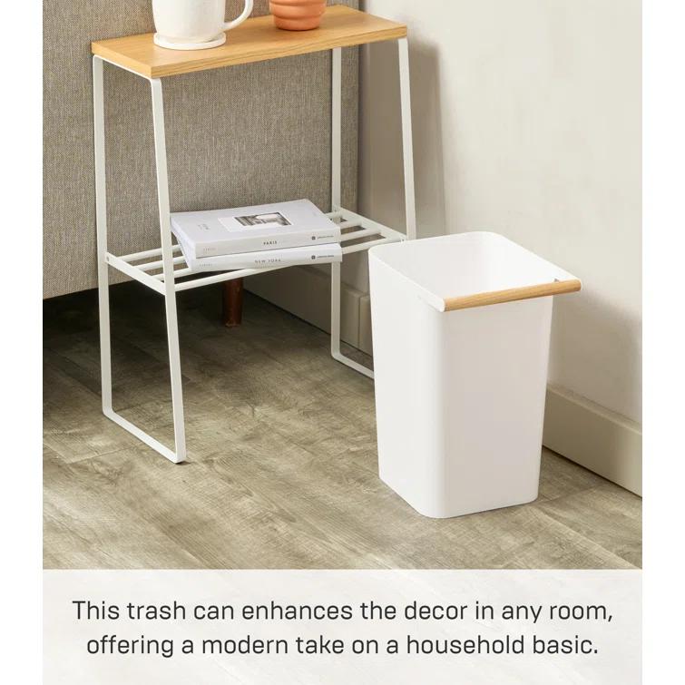 Como Yamazaki Home Slim Square Trash Can Garbage Waste Basket For Bathroom or Kitchen, 2.5 gallons