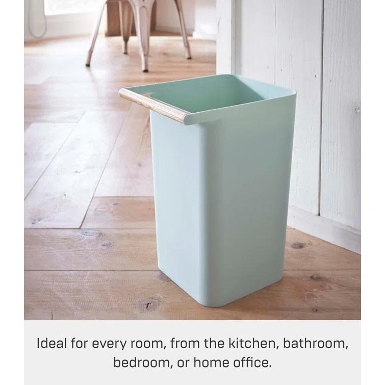 Como Yamazaki Home Slim Square Trash Can Garbage Waste Basket For Bathroom or Kitchen, 2.5 gallons