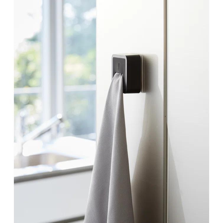 Yamazaki Home Traceless Adhesive Towel Holder, ABS Plastic, Holds 0.55 Lbs