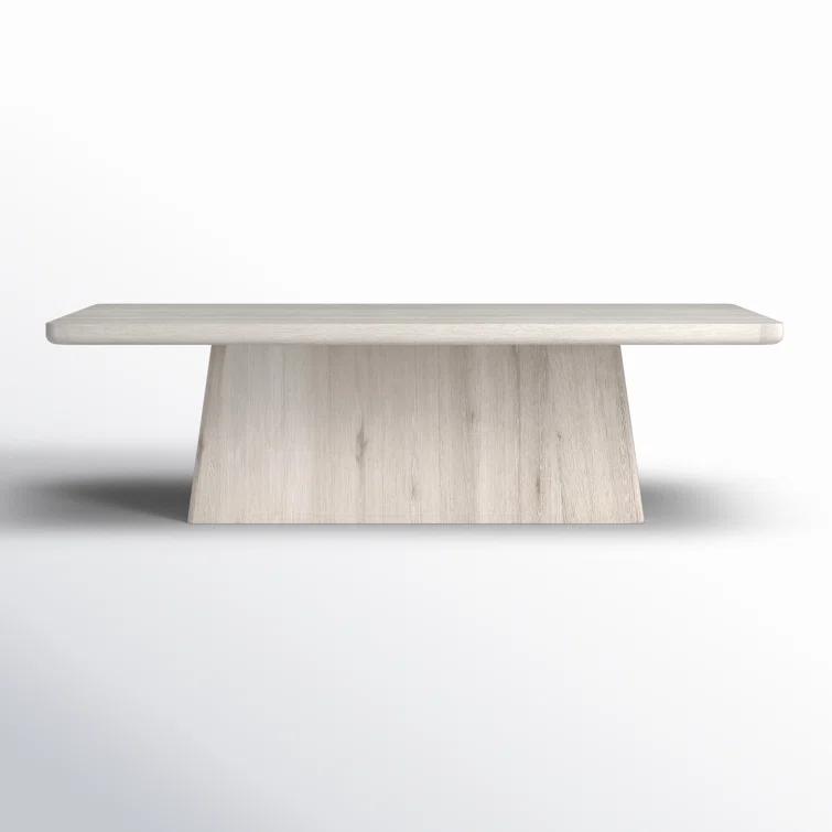 White Wash Oak Rectangular Pedestal Dining Table