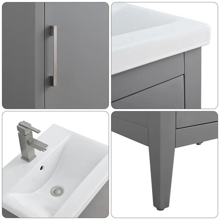 20'' Single Bathroom Vanity with Ceramic Top
