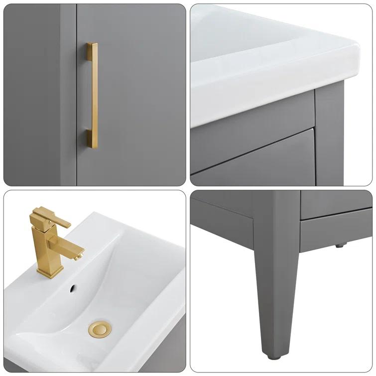 20'' Single Bathroom Vanity with Ceramic Top