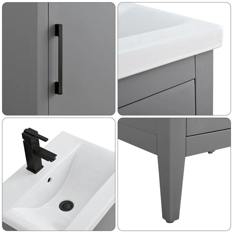 20'' Single Bathroom Vanity with Ceramic Top