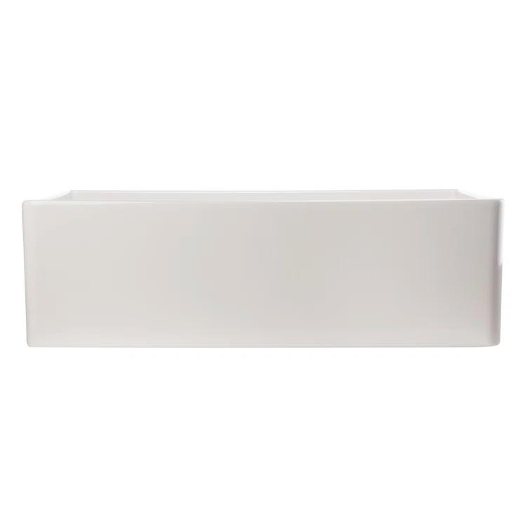 Alfi Brand 34.8'' L Farmhouse / Apron Single Bowl Fireclay Kitchen Sink AB533-W