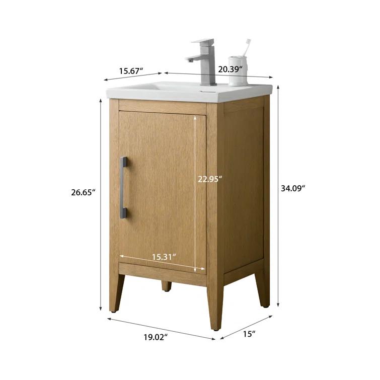 20'' Single Bathroom Vanity with Ceramic Top