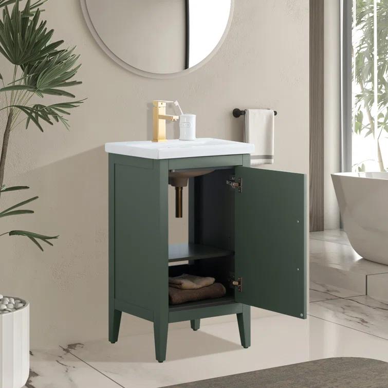 20'' Single Bathroom Vanity with Ceramic Top