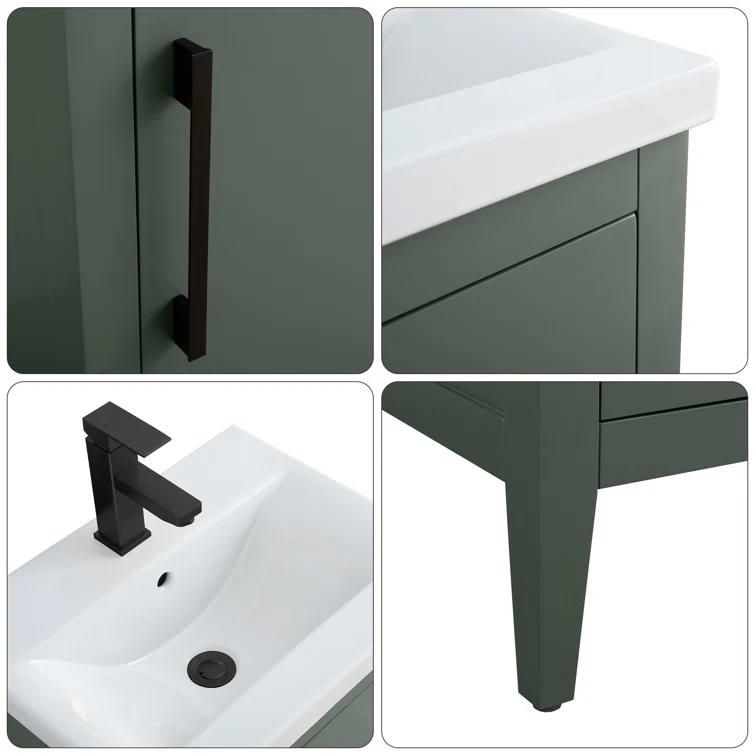 20'' Single Bathroom Vanity with Ceramic Top