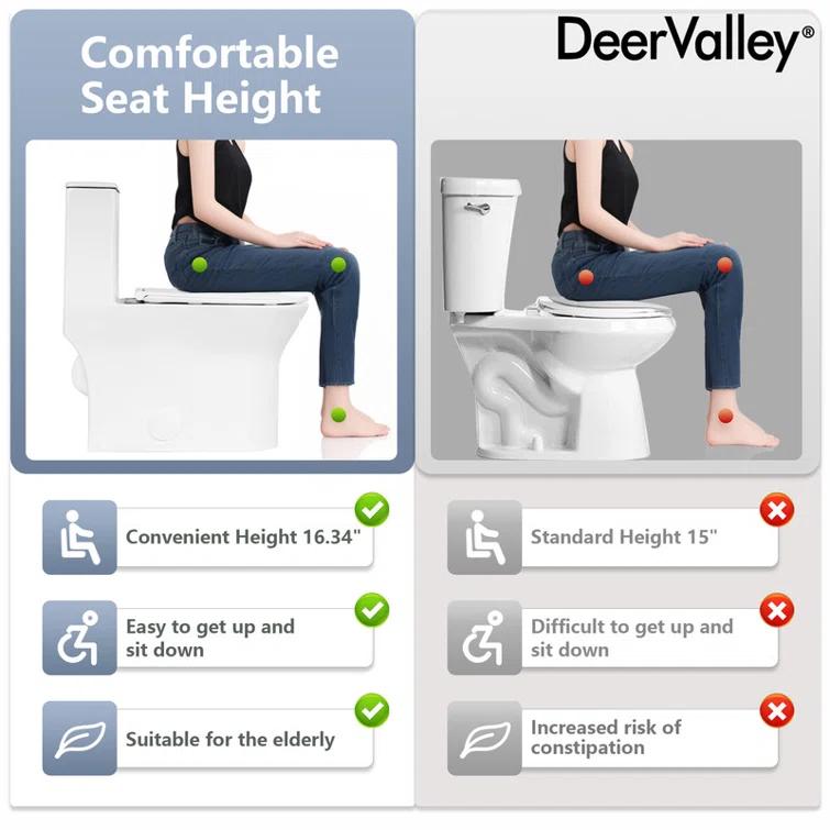 One Piece Toilet For Bathroom, Modern Bathroom Toilet with Dual Flush 1.1/1.6 Gpf Fully Skirted Toilets(Soft Close Seat)