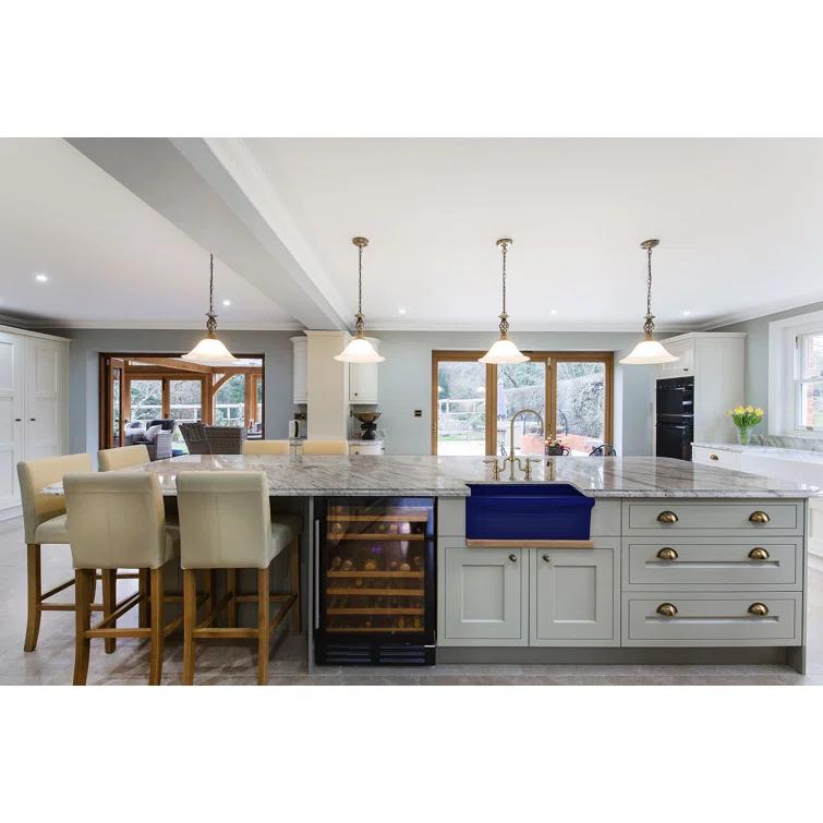 Whitehaus Collection 30” Reversible Single Bowl Fireclay Kitchen Sink: Beveled, Lip Front Apron