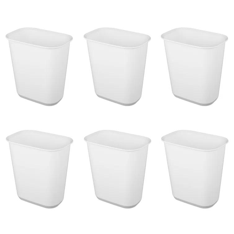 Sterilite Sterilite Rectangular Wastebasket Open Top Trash Bin, 6 Pack (Set of 6)
