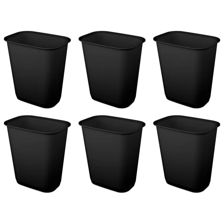 Sterilite Sterilite Rectangular Wastebasket Open Top Trash Bin, 6 Pack (Set of 6)