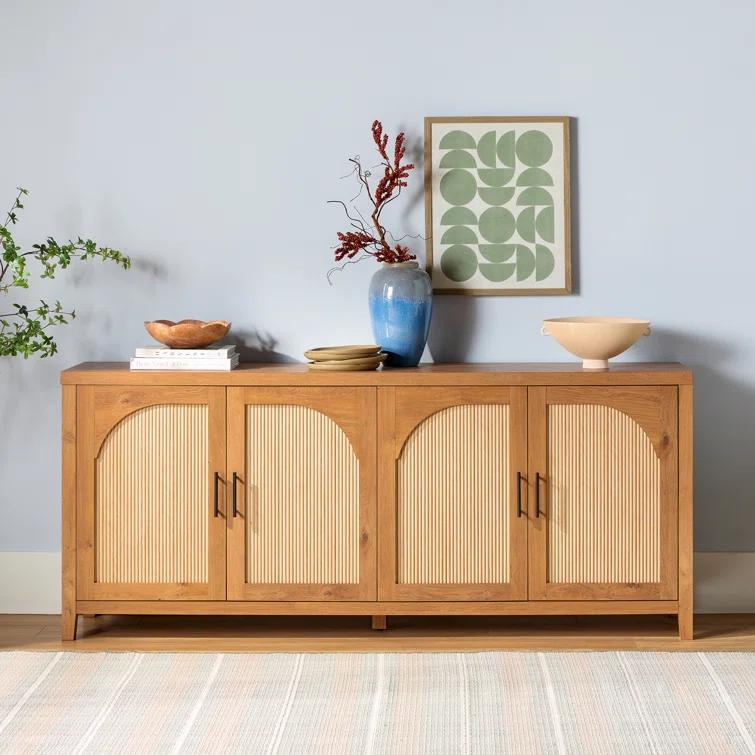 Eilisha Modern Reeded Sideboard with Arched Doors