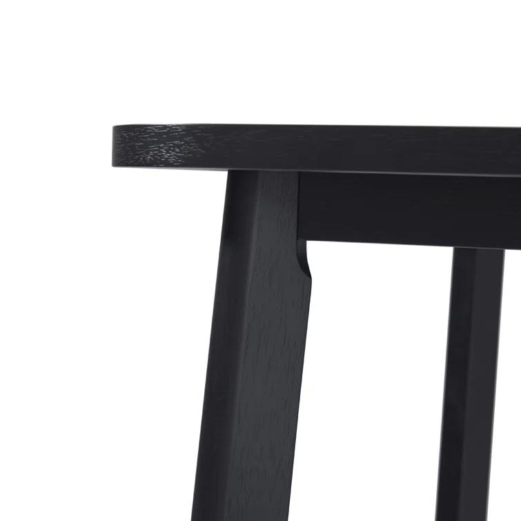 Modern Rectangle Solid Wood Veneer Dining Table for 6 with Geometric Leg Design