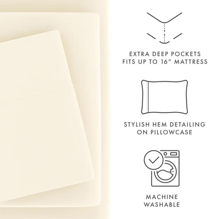 Becky Cameron 1800 Series Double-Brushed Microfiber 4 Piece Sheet Set