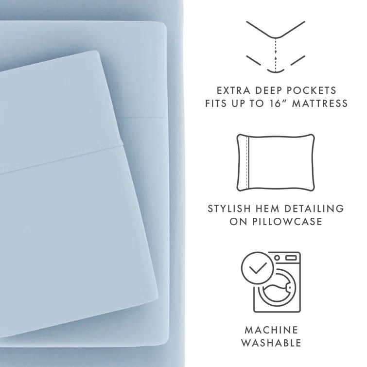 Becky Cameron 1800 Series Double-Brushed Microfiber 4 Piece Sheet Set