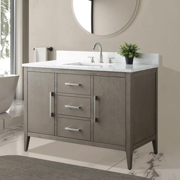 48'' Single Bathroom Vanity with Engineered Marble Top