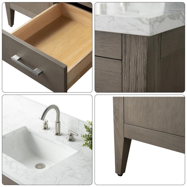 48'' Single Bathroom Vanity with Engineered Marble Top