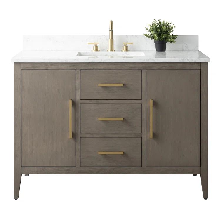 48'' Single Bathroom Vanity with Engineered Marble Top