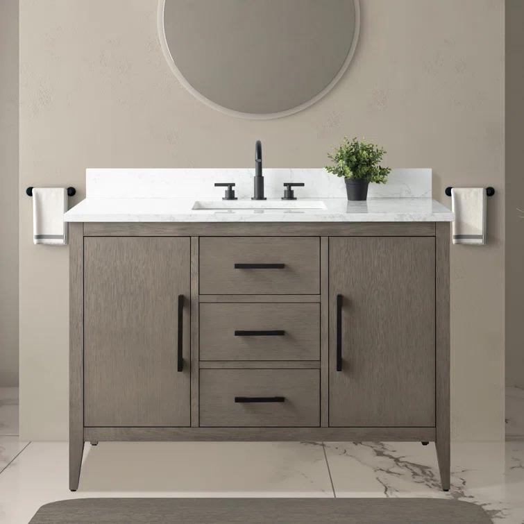 48'' Single Bathroom Vanity with Engineered Marble Top