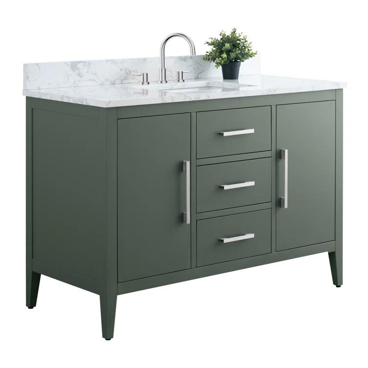 48'' Single Bathroom Vanity with Engineered Marble Top