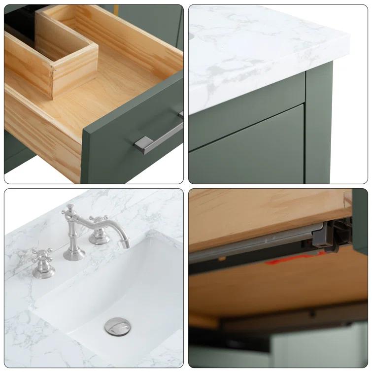 48'' Single Bathroom Vanity with Engineered Marble Top