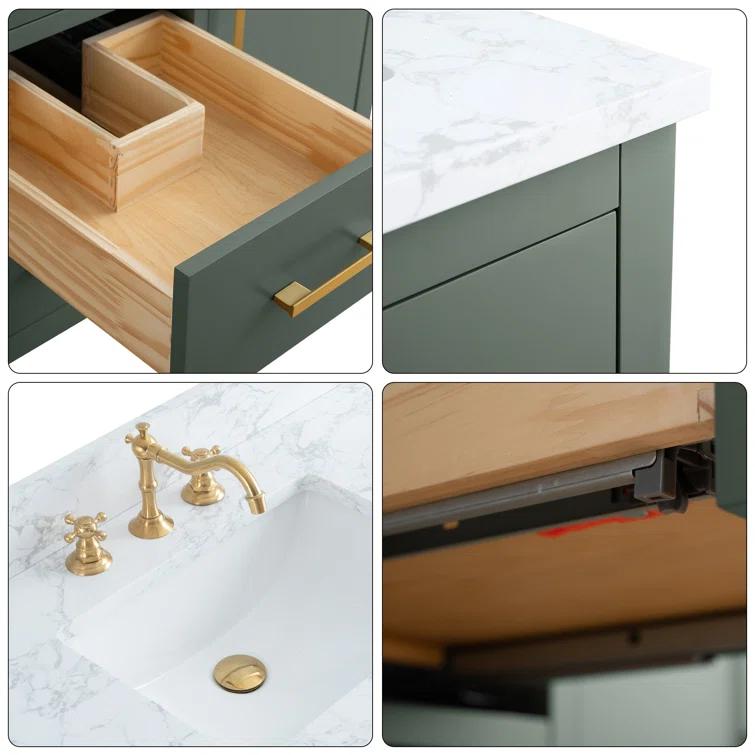 48'' Single Bathroom Vanity with Engineered Marble Top