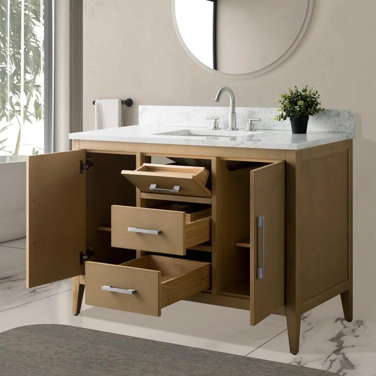 48'' Single Bathroom Vanity with Engineered Marble Top
