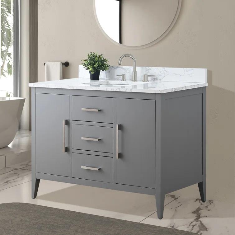 48'' Single Bathroom Vanity with Engineered Marble Top