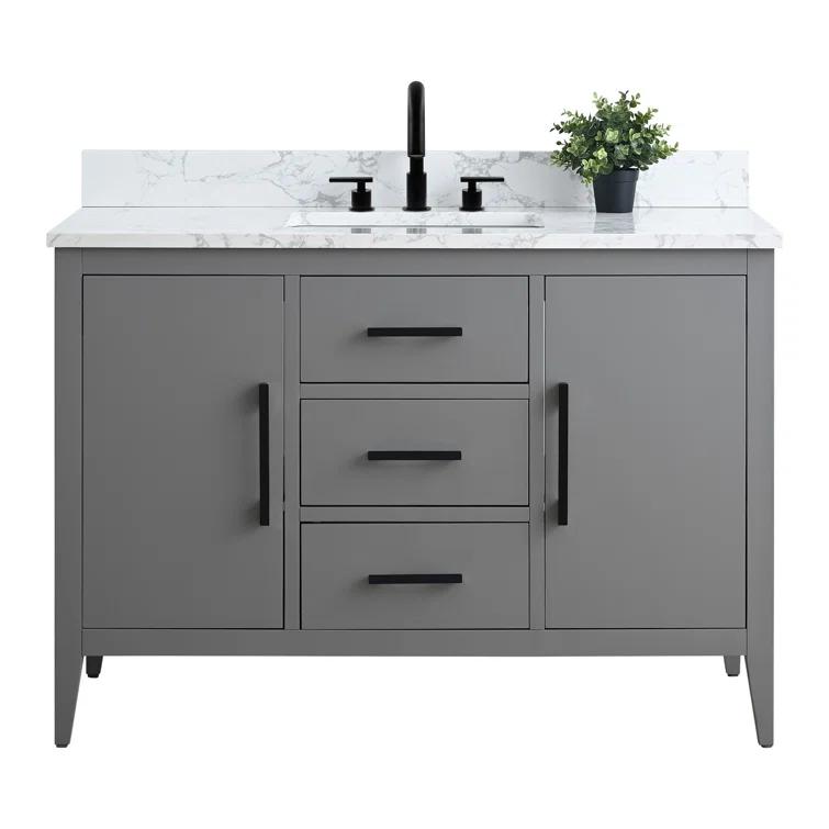 48'' Single Bathroom Vanity with Engineered Marble Top