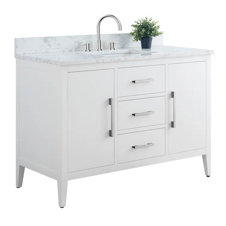 48'' Single Bathroom Vanity with Engineered Marble Top