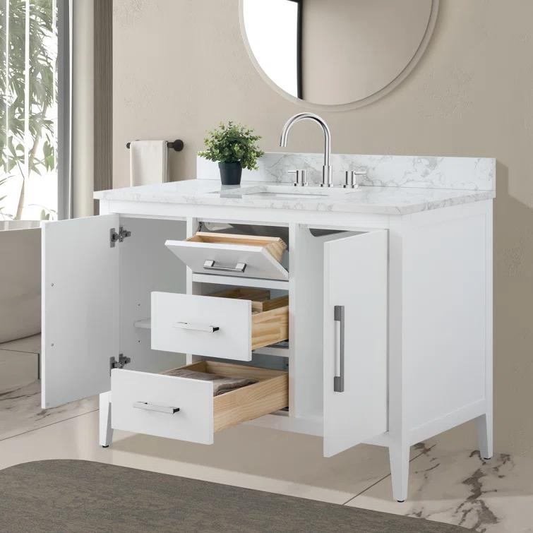 48'' Single Bathroom Vanity with Engineered Marble Top
