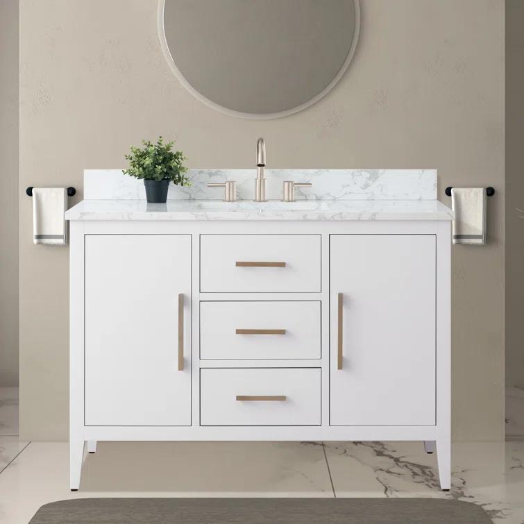 48'' Single Bathroom Vanity with Engineered Marble Top