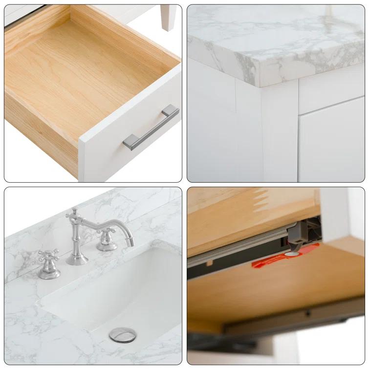 48'' Single Bathroom Vanity with Engineered Marble Top