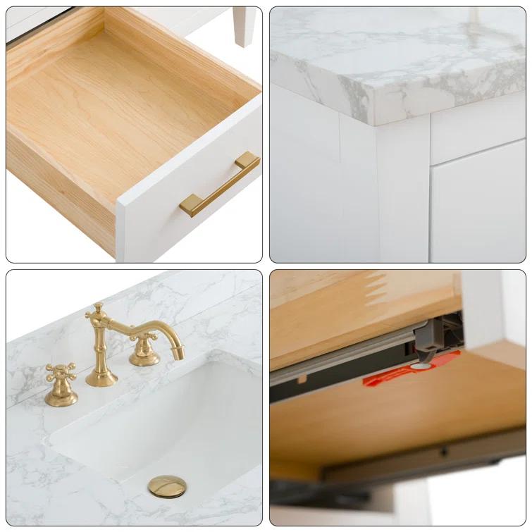 48'' Single Bathroom Vanity with Engineered Marble Top