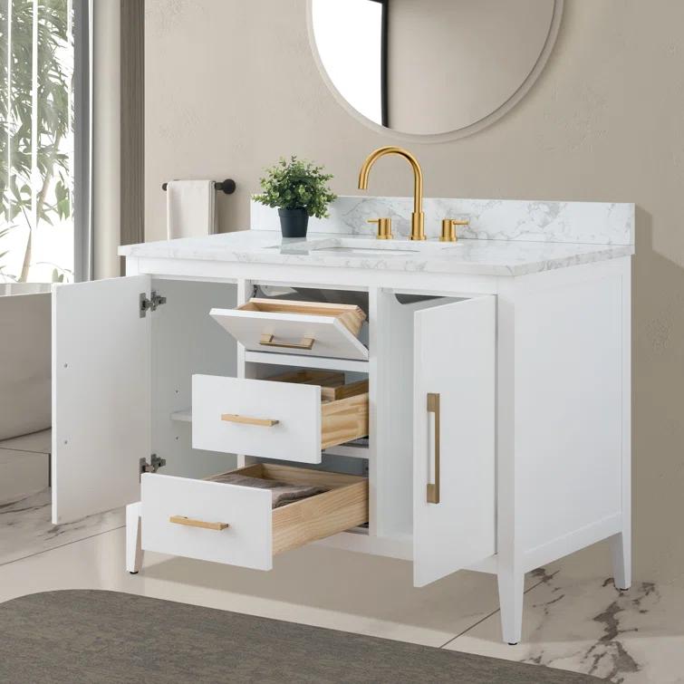 48'' Single Bathroom Vanity with Engineered Marble Top
