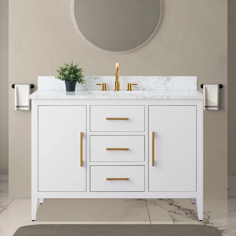 48'' Single Bathroom Vanity with Engineered Marble Top