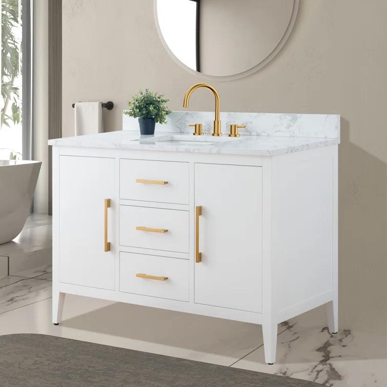 48'' Single Bathroom Vanity with Engineered Marble Top